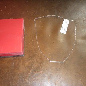 Sterling Silver Necklace w/ Horizontal Bar Pendant